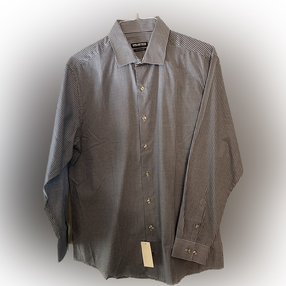 NWT Unlisted Dress Shirt Blue Frost 16-16.5 32/33